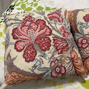 2 Floral Patterned Throw Pillow Eleanor Palempore Percale
